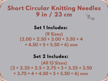 3 pcs Sock Knitting Needles 9 Inch / 23 cm Circular Knitting Needles, Baby Clothes Knitting Needles