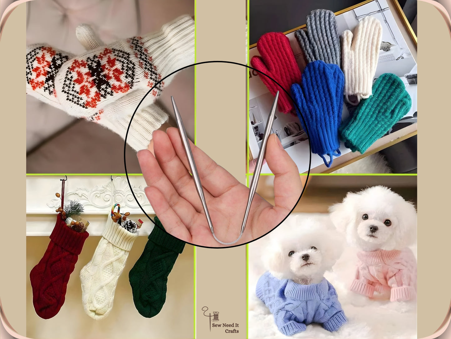 3 pcs Sock Knitting Needles 9 Inch / 23 cm Circular Knitting Needles, Baby Clothes Knitting Needles
