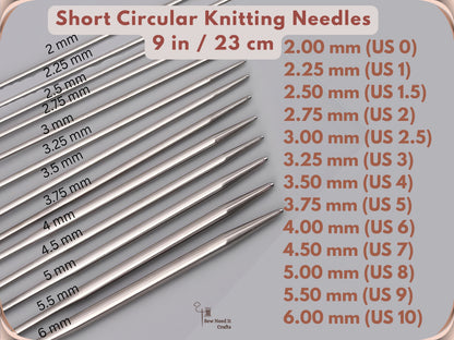 3 pcs Sock Knitting Needles 9 Inch / 23 cm Circular Knitting Needles, Baby Clothes Knitting Needles
