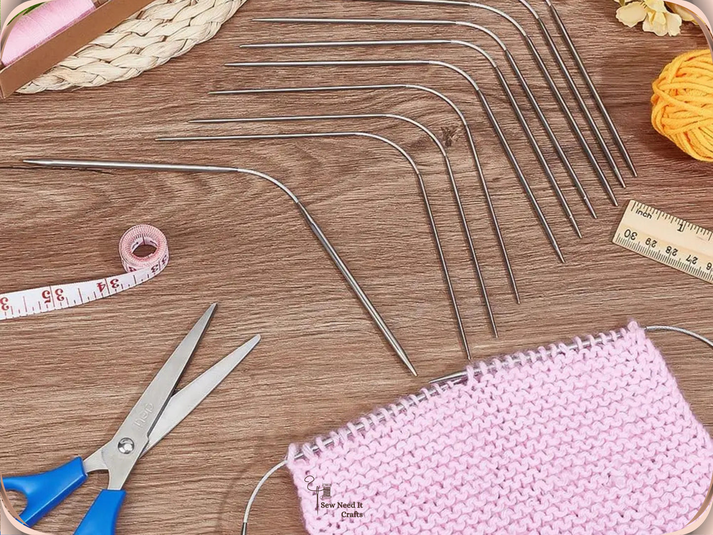 3 pcs Sock Knitting Needles 9 Inch / 23 cm Circular Knitting Needles, Baby Clothes Knitting Needles