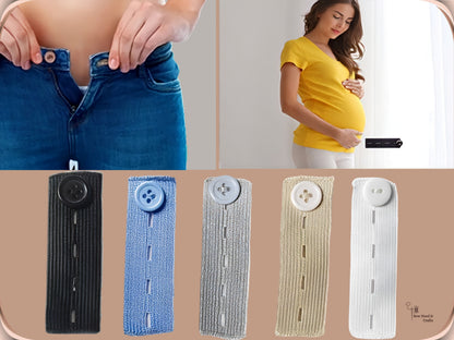No Sew Pants Waist Extenders, Hook and Bar Waist ExtenderNo Sew Waist Extender Set — Hook and Bar & Pants Button Extender for Jeans, Dress Pants & Trousers