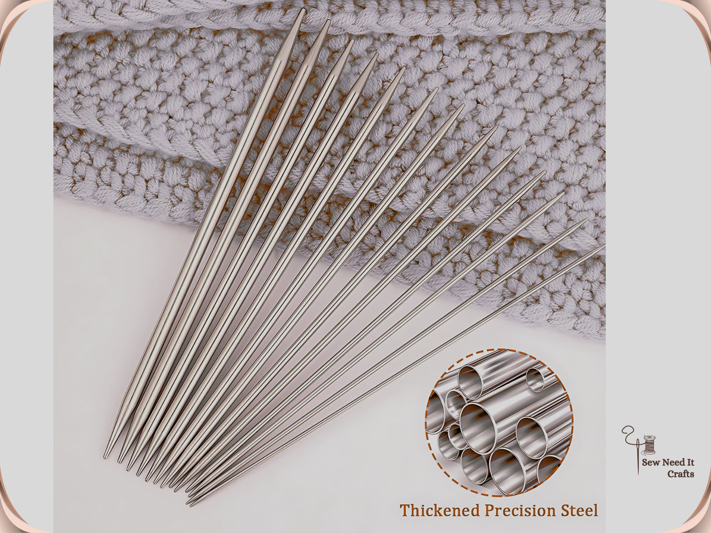 5 Pcs Short Knitting Needles Set 15 cm 5.9 inch