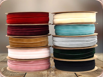 10 Meter 10mm Velvet Ribbons (10.9 Yard, 1cm/0.4"), Single Faced Finished Edge