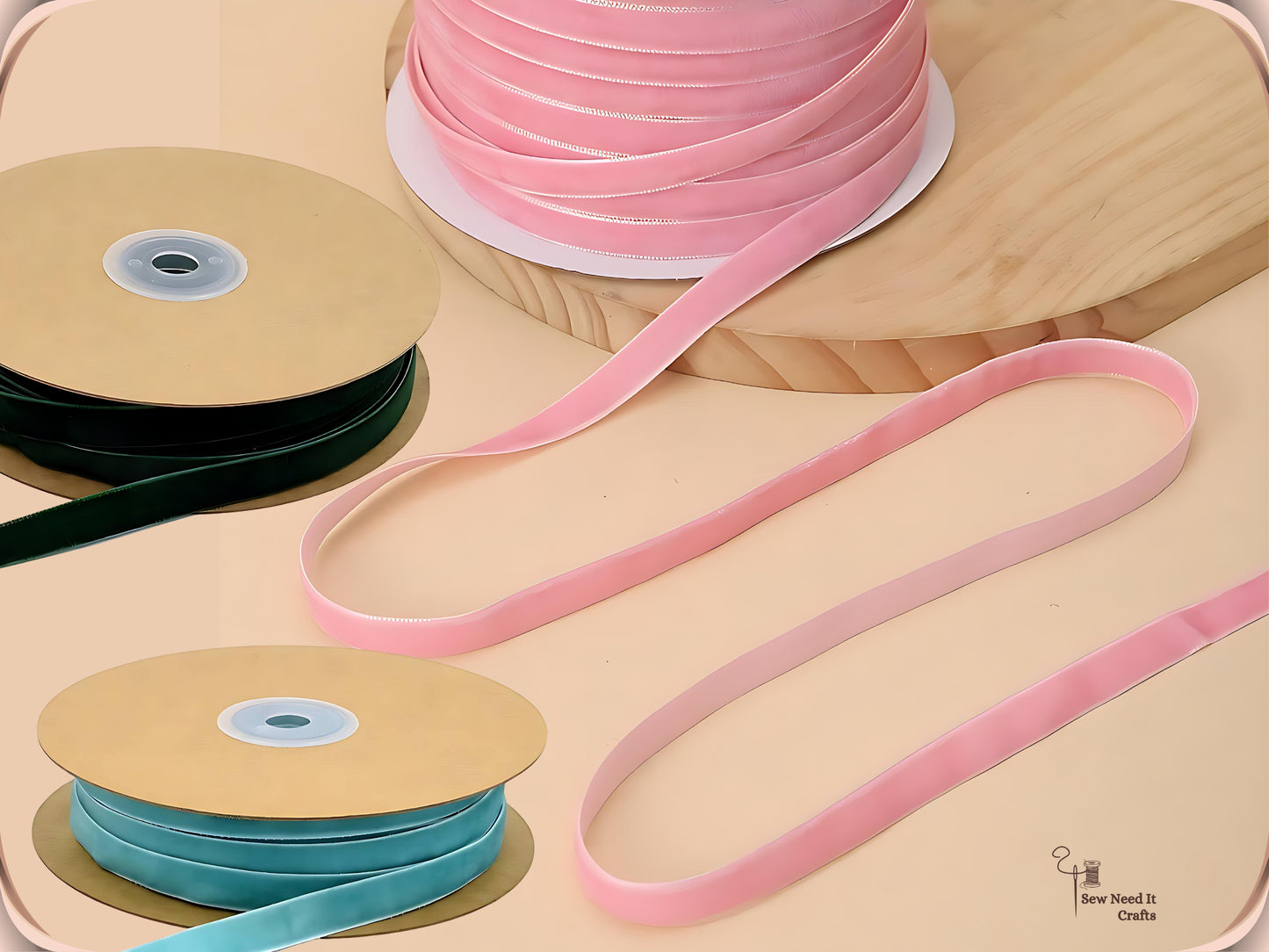 10 Meter 10mm Velvet Ribbons (10.9 Yard, 1cm/0.4"), Single Faced Finished Edge