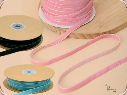 10 Meter 10mm Velvet Ribbons (10.9 Yard, 1cm/0.4"), Single Faced Finished Edge
