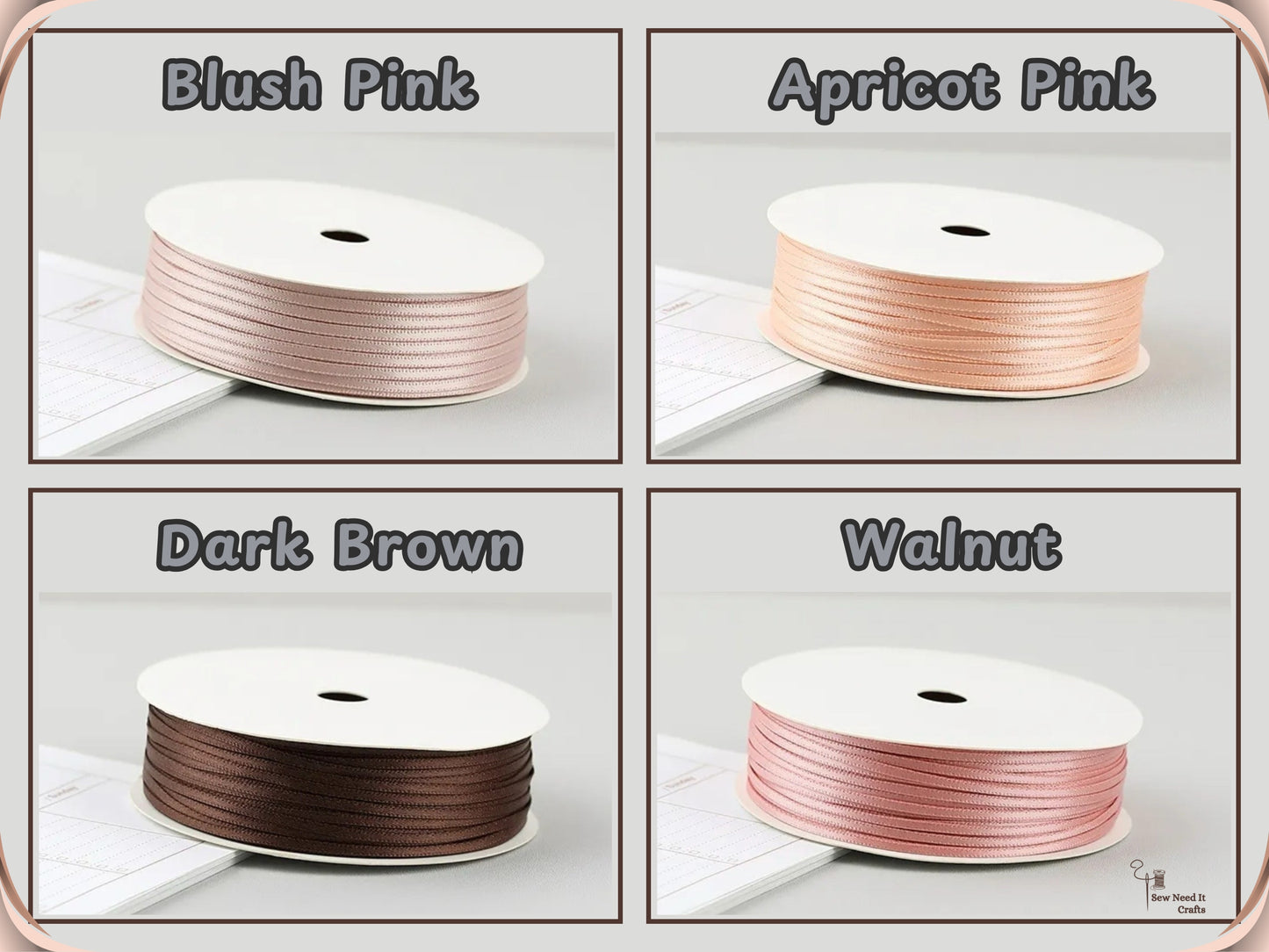 Thin Satin Ribbon 30 Meter 2mm (32 Yards 0.08”) Double Sided