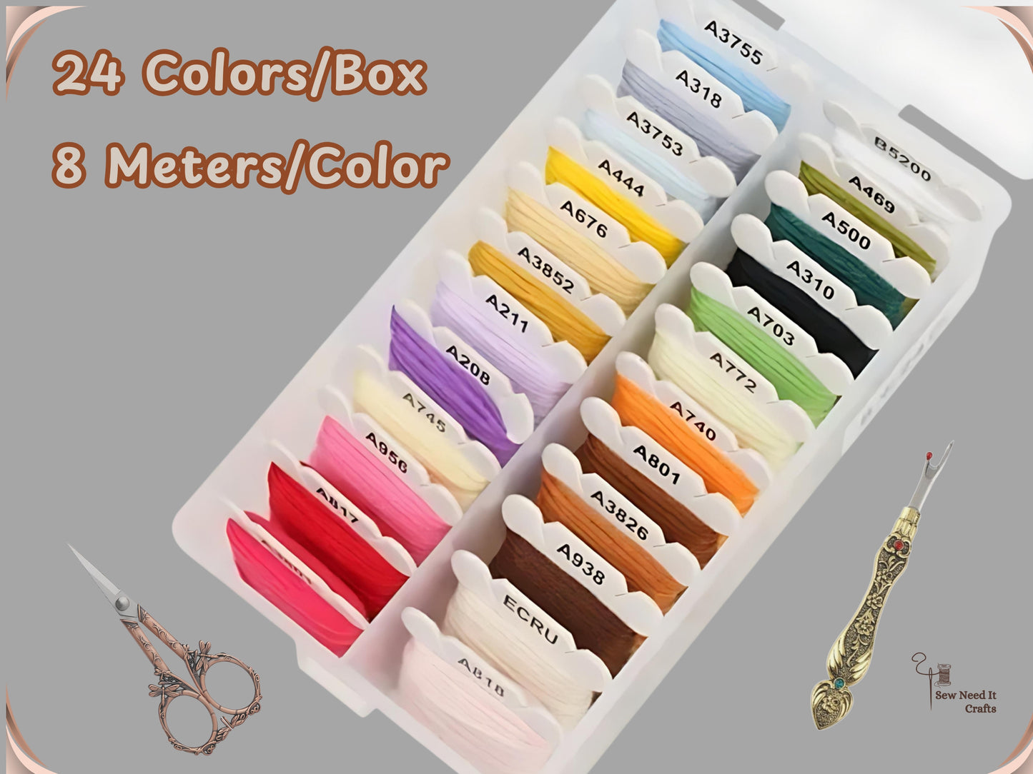 Embroidery Floss Bobbin Organizer Kit