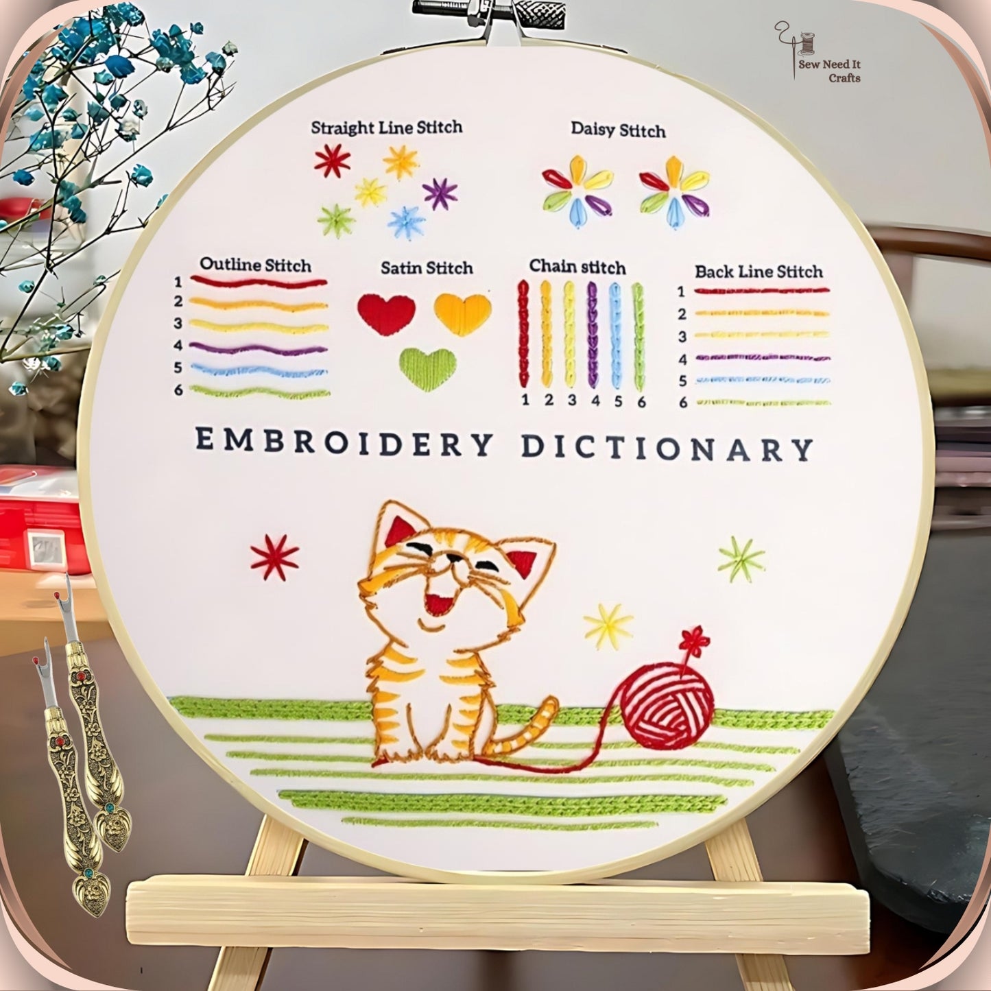 3 Pieces Set Beginner Embroidery Duckling, Kittens