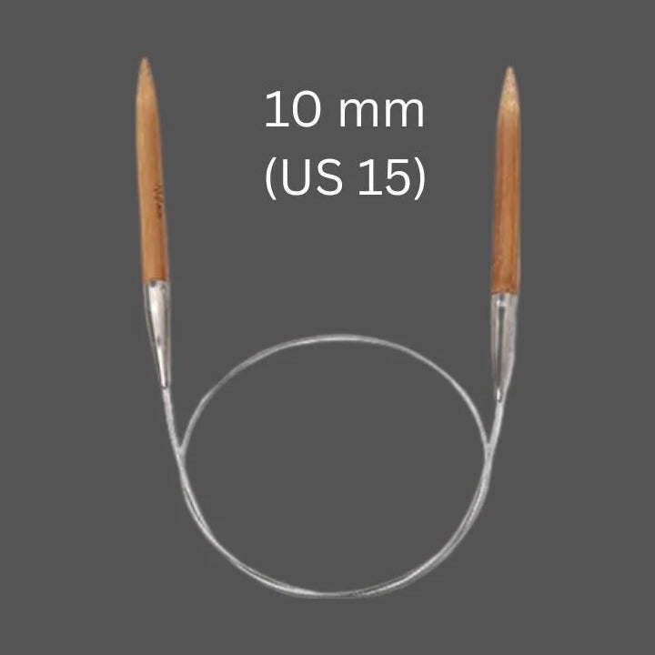 10 mm (US 15) bamboo circular knitting needle with 80 cm cable