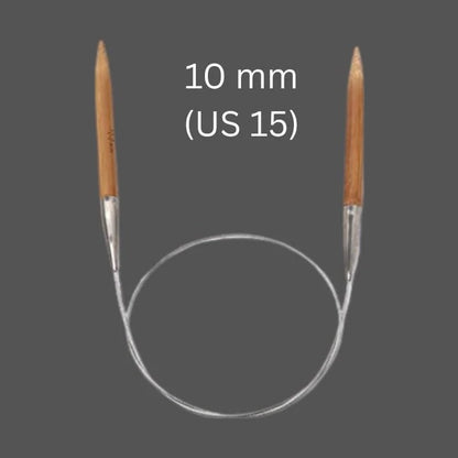 10 mm (US 15) bamboo circular knitting needle with 80 cm cable