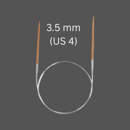 3.5 mm (US 4) bamboo circular knitting needle with 80 cm cable