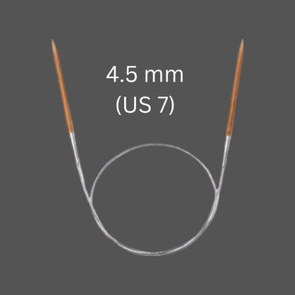 4.5 mm (US 7) bamboo circular knitting needle with 80 cm cable