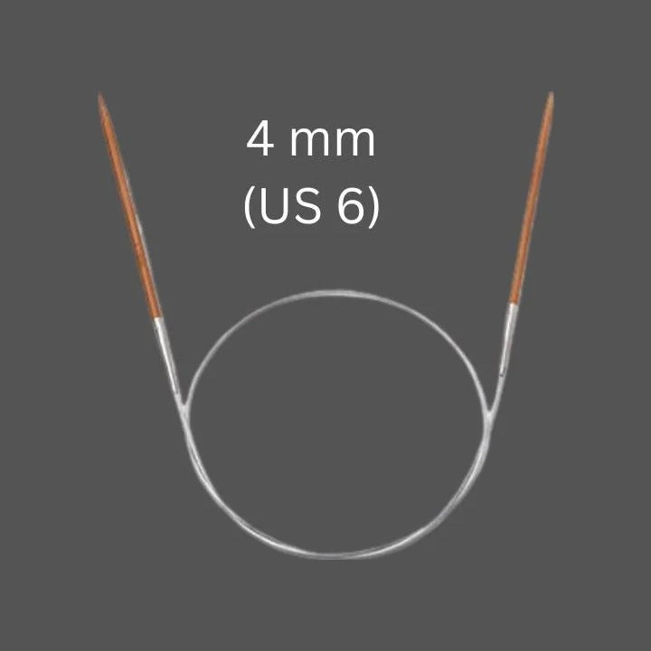 4 mm (US 6) bamboo circular knitting needle with 80 cm cable