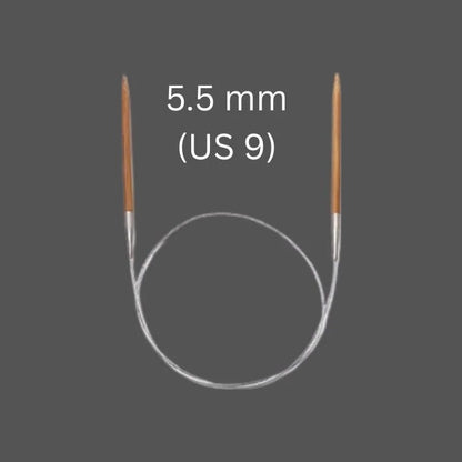 5.5 mm (US 9) bamboo circular knitting needle with 80 cm cable