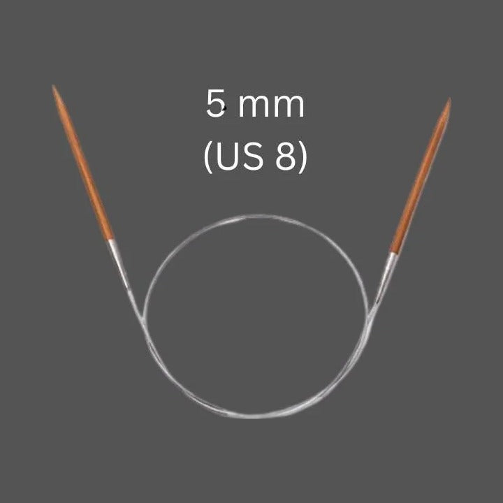 5 mm (US 8) bamboo circular knitting needle with 80 cm cable