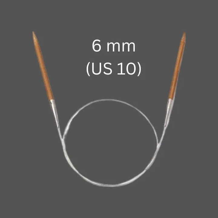 6 mm (US 10) bamboo circular knitting needle with 80 cm cable