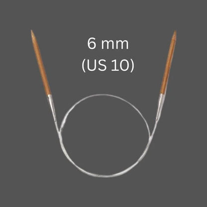 6 mm (US 10) bamboo circular knitting needle with 80 cm cable