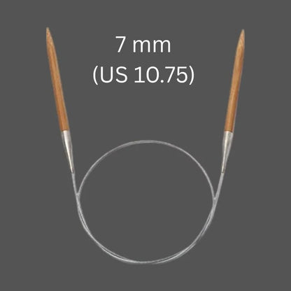 7 mm (US 10.75) bamboo circular knitting needle with 80 cm cable