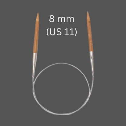 8 mm (US 11) bamboo circular knitting needle with 80 cm cable