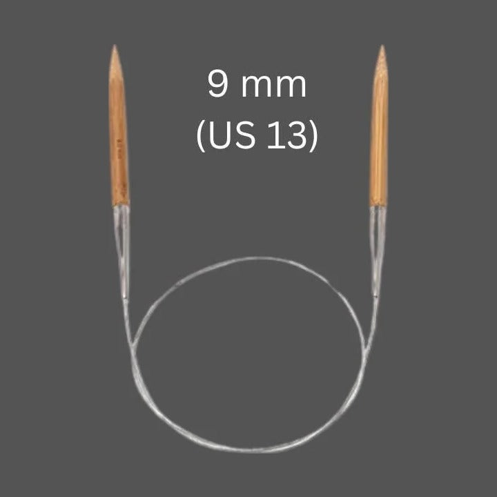 9 mm (US 13) bamboo circular knitting needle with 80 cm cable