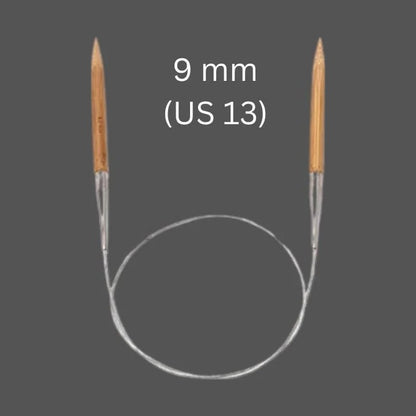 9 mm (US 13) bamboo circular knitting needle with 80 cm cable