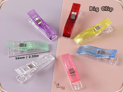 Big clip sewing clips, 56 mm, shown in assorted colours