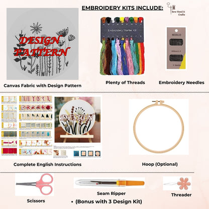 Floral DIY Embroidery Kit Set 2