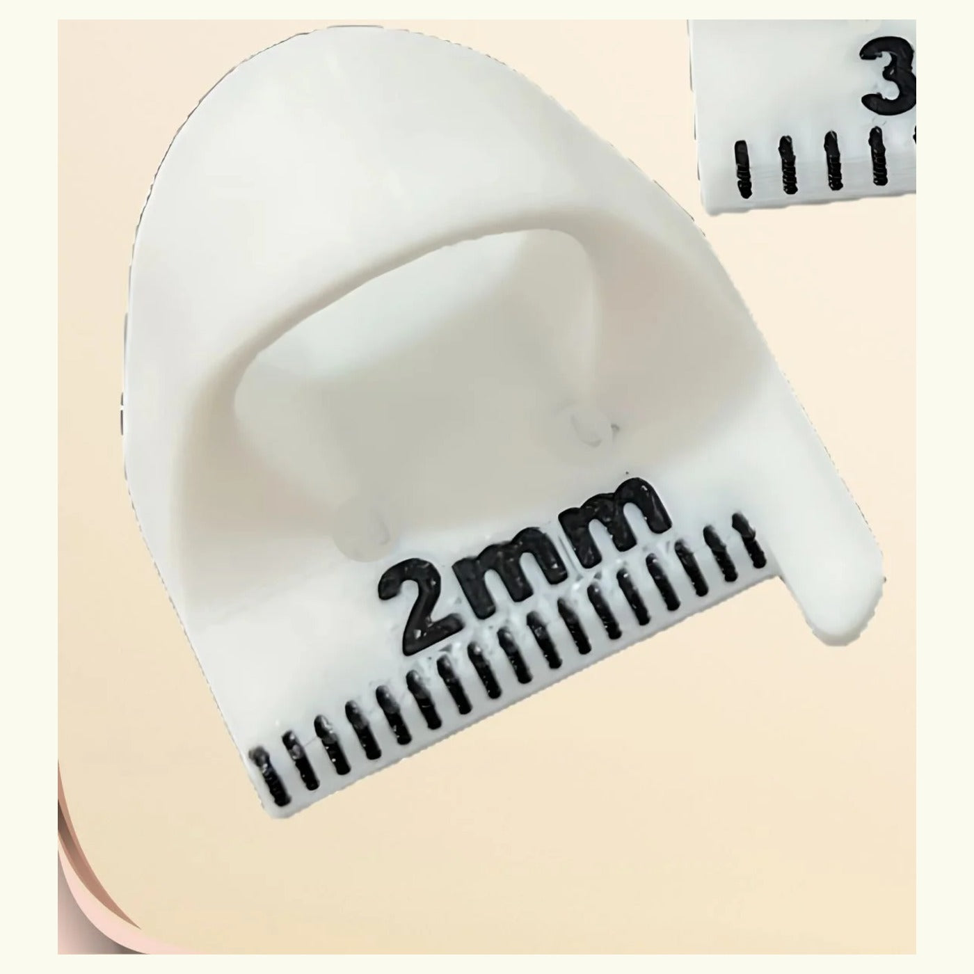 2mm sewing stitch spacing guide in white