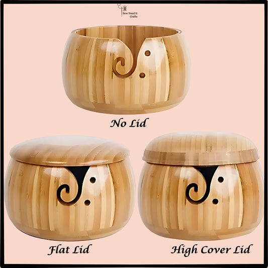 Yarn Bowl Authentic Natural Bamboo Wood