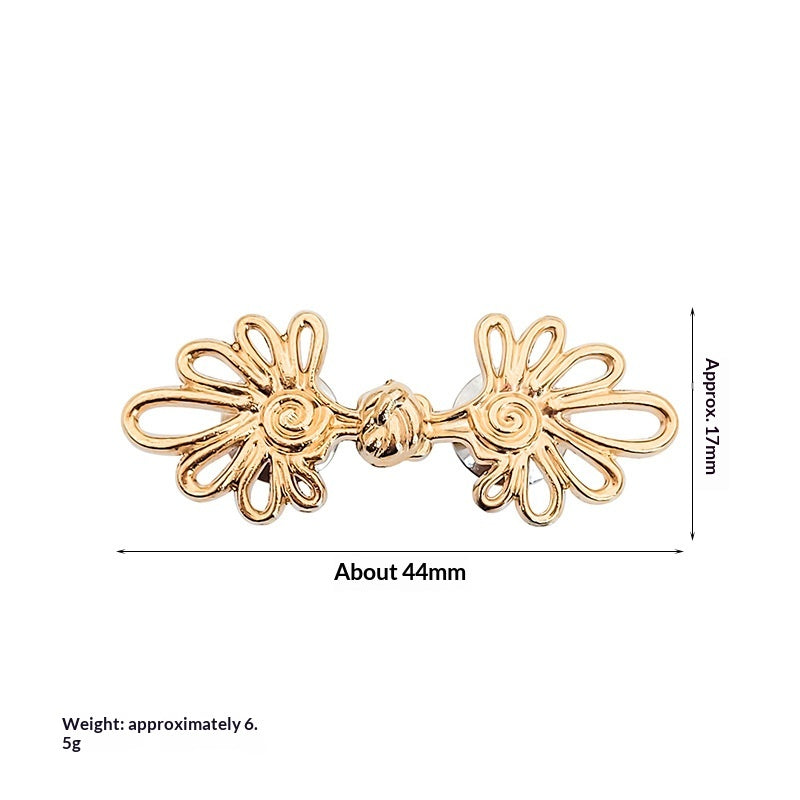 Golden spiral daisy waist cinch clip, one set, 44 mm no-sew waistband tightener
