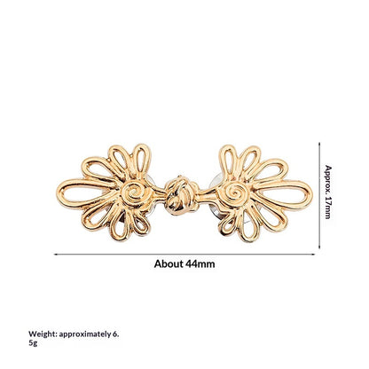 Golden spiral daisy waist cinch clip, one set, 44 mm no-sew waistband tightener