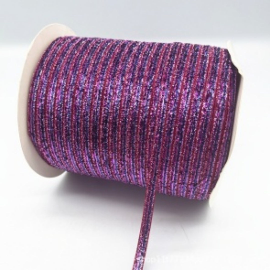 Glitter Velvet Ribbons 5 Yards / 4.5 Meters - 6 mm / 1/4" Single Sided Finished Edges
