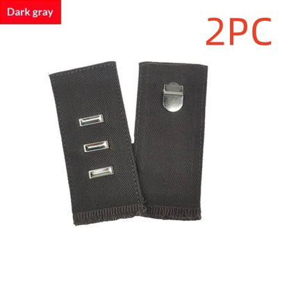 Dark Gray hook and bar cotton waist extender, pack of 2