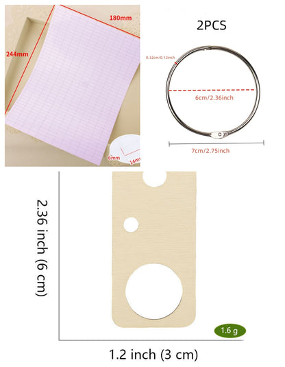 Style D tall rectangle wooden embroidery floss organizer boards, 50 piece set with 2 metal rings and blank labels