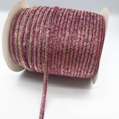 Glitter Velvet Ribbons 5 Yards / 4.5 Meters - 6 mm / 1/4" Single Sided Finished Edges