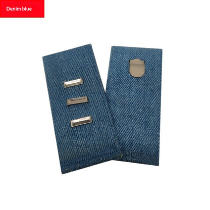 Blue hook and bar denim jeans waist extender, single piece