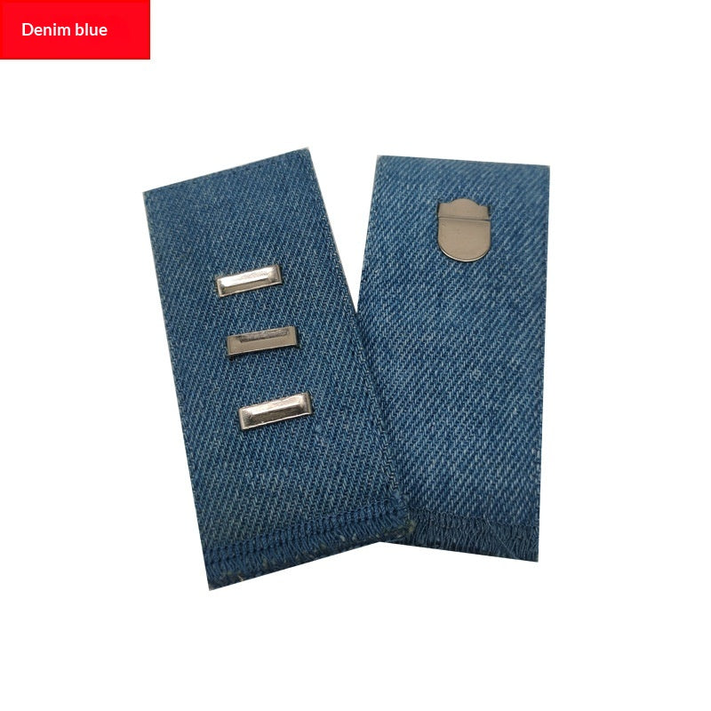 Blue hook and bar denim jeans waist extender, single piece