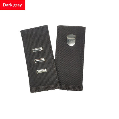 Dark Gray hook and bar cotton waist extender, single piece