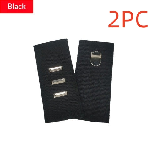 Black hook and bar cotton waist extender, pack of 2
