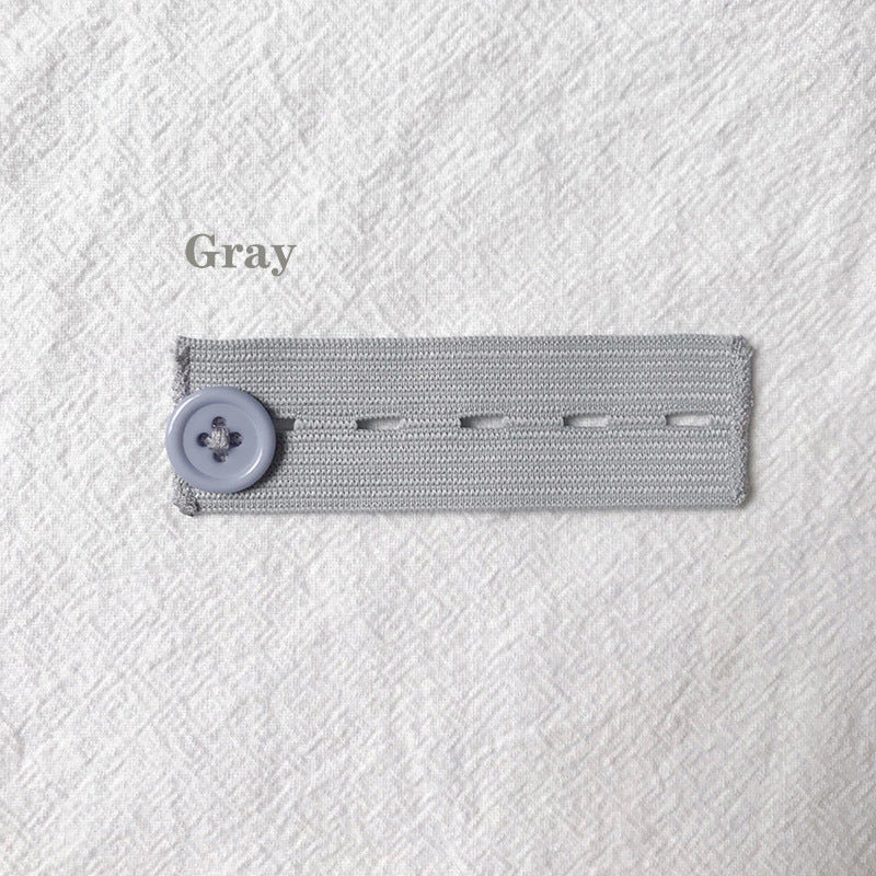 Gray 4-buttonhole elastic waist extender, single piece