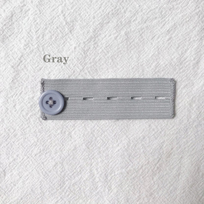 Gray 4-buttonhole elastic waist extender, single piece