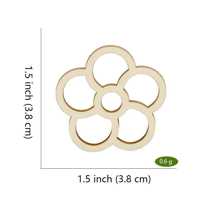 Style H five-petal flower wooden embroidery floss organizer boards, 50 piece set