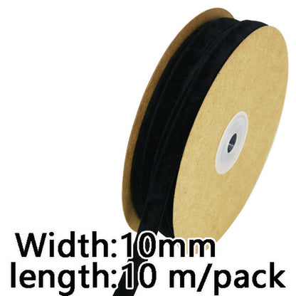 10 Meter 10mm Velvet Ribbons (10.9 Yard, 1cm/0.4"), Single Faced Finished Edge