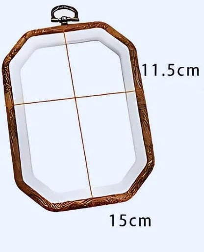 Octagon faux wood embroidery hoop, 11.5 x 15 cm