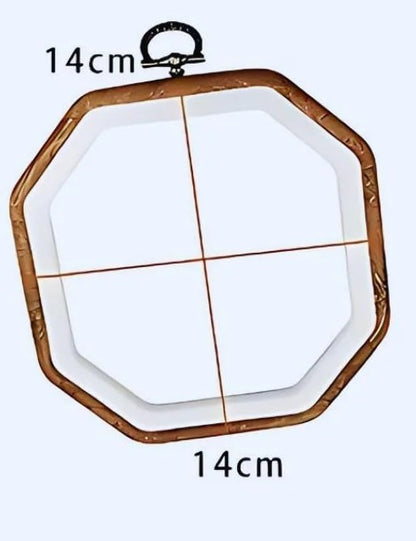Octagon faux wood embroidery hoop, 14 x 14 cm