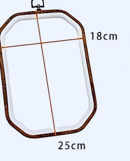 Octagon faux wood embroidery hoop, 18 x 25 cm