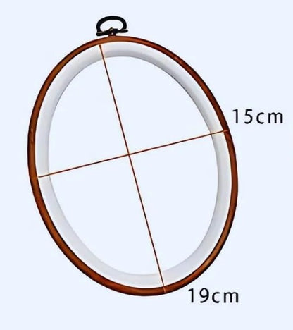Oval faux wood embroidery hoop, 15 x 19 cm