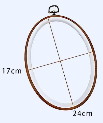 Oval faux wood embroidery hoop, 17 x 24 cm