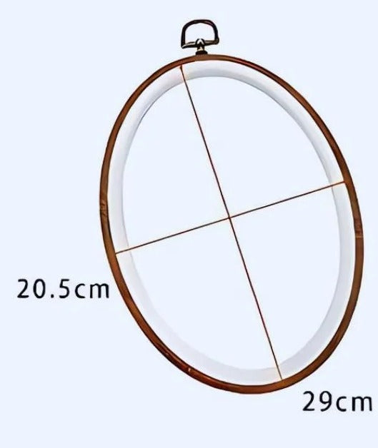 Oval faux wood embroidery hoop, 20.5 x 29 cm