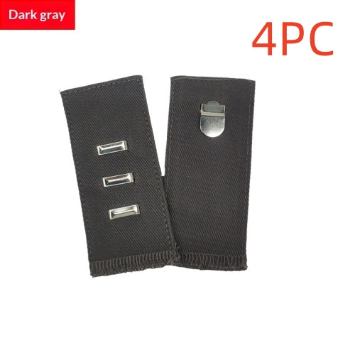 Dark Gray hook and bar cotton waist extender, pack of 4